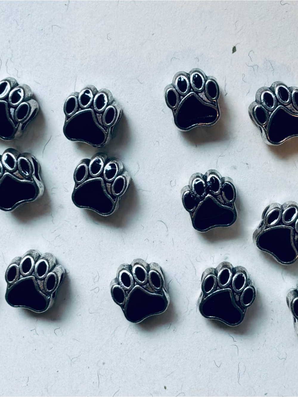 20 paw print beads